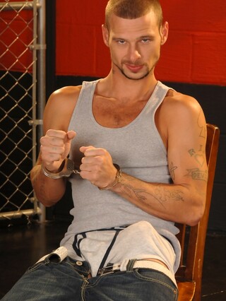 Gay handcuffed outlaw Jarvis Chandler gets boned by detective James Jamesson