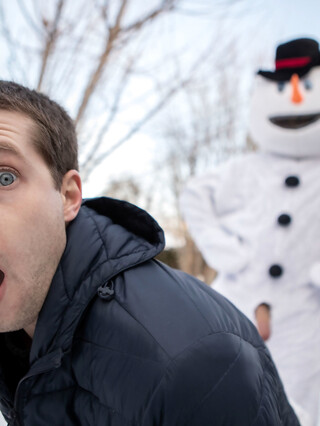 Gay snowman Bo Sinn fucking twink Benjamin Blue in the ass from behind