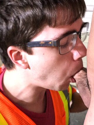 Two workers engage in a gay session where Axel sucks Will&#39;s dick