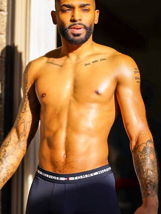 Tatted Stud James Harp Does The Stroke 'N Poke For The Cameras!