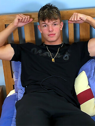 Young Muscular Rugby Stud's 1st Adventure & his Uncut Cock is Rock Hard & Shoots Hard!