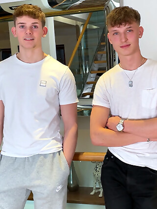 Straight Hunks Wank their Big Uncut Cocks Together & Shoot Cum Everywhere!