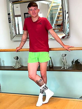 Young Straight Stud Shows off his Lean Body & Wanks his Big Hard Uncut Cock & Shoots a Load!